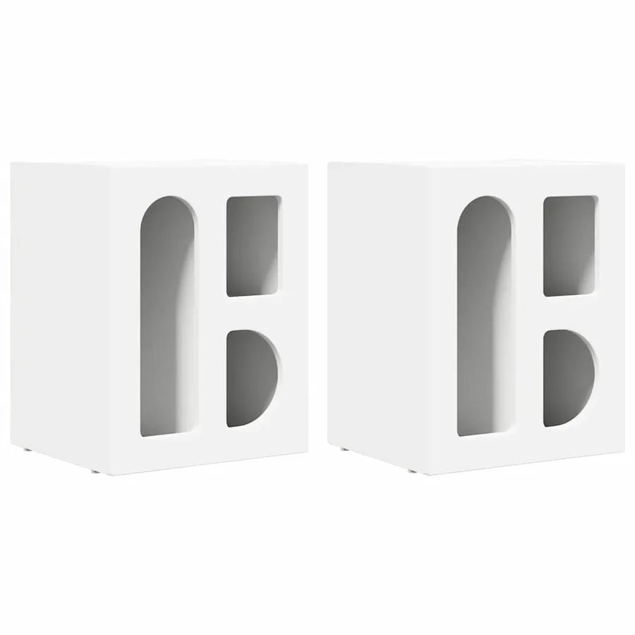 Table de chevet ELST 2 pc Blanc 40 x 35 x 50 cm - 2