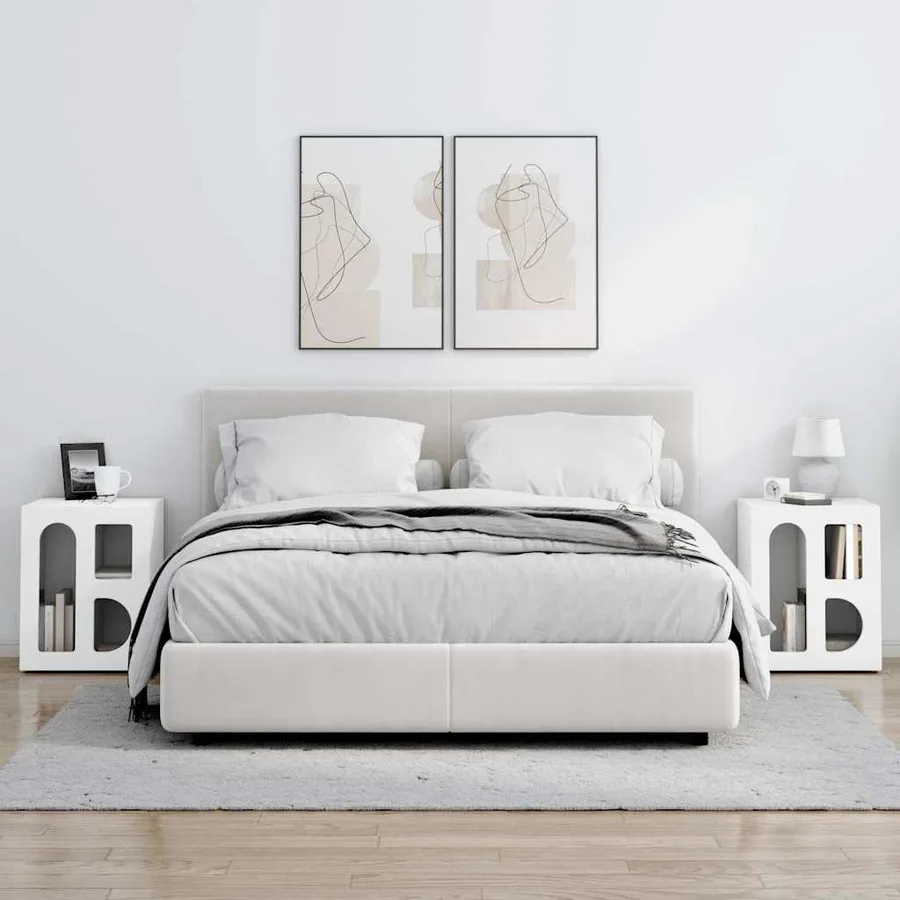 Table de chevet ELST 2 pc Blanc 40 x 35 x 50 cm - 4