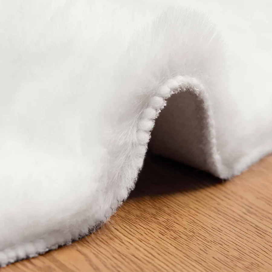 Tapis antidérapant en fausse de lapin OLITE Blanc Ø 200 cm - 5