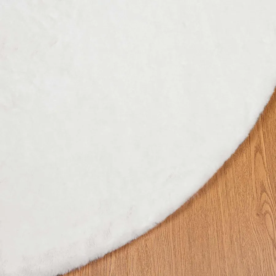 Tapis antidérapant en fausse de lapin OLITE Blanc Ø 200 cm - 7