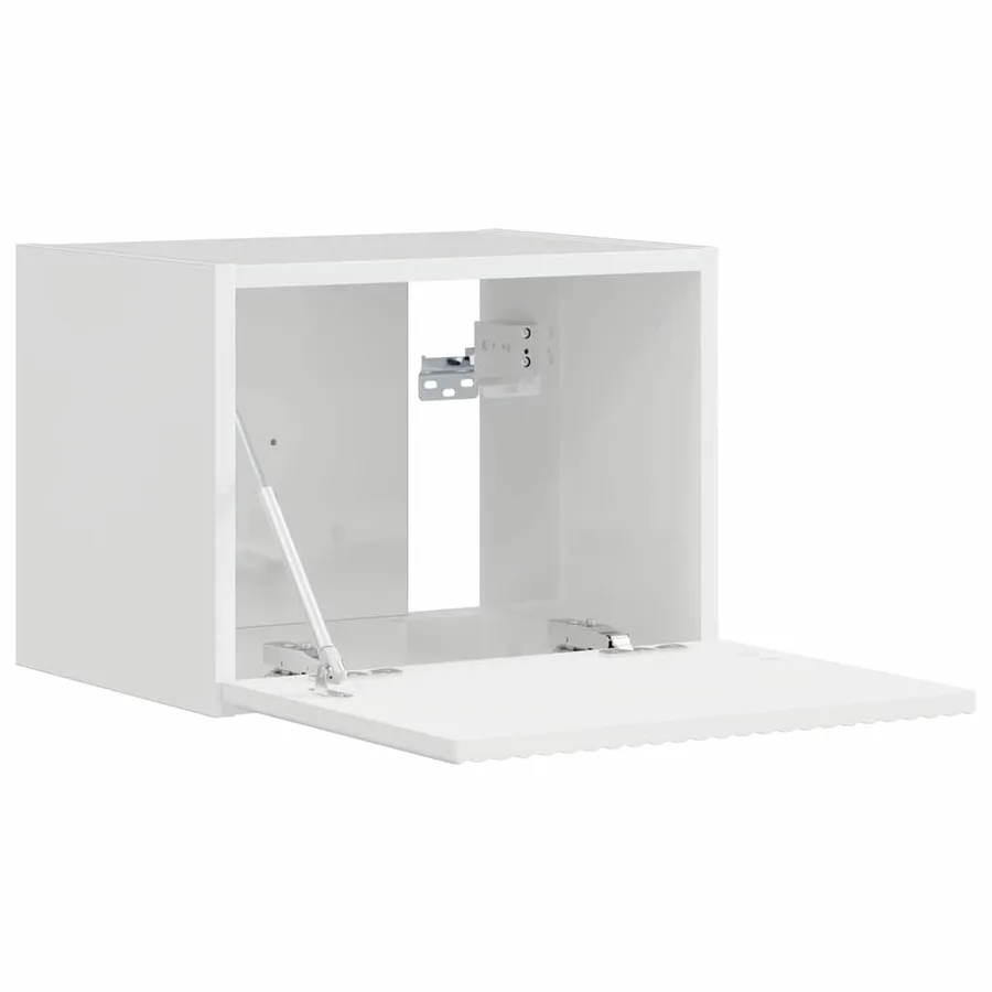 Meuble TV mural Montage mural Blanc Brillant 39 x 31 x 29,5 cm - 5