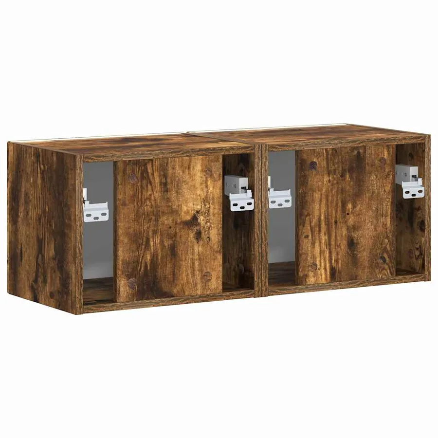 Meuble TV mural 2 pcs Chêne fumé 39 x 31 x 29,5 cm - 9