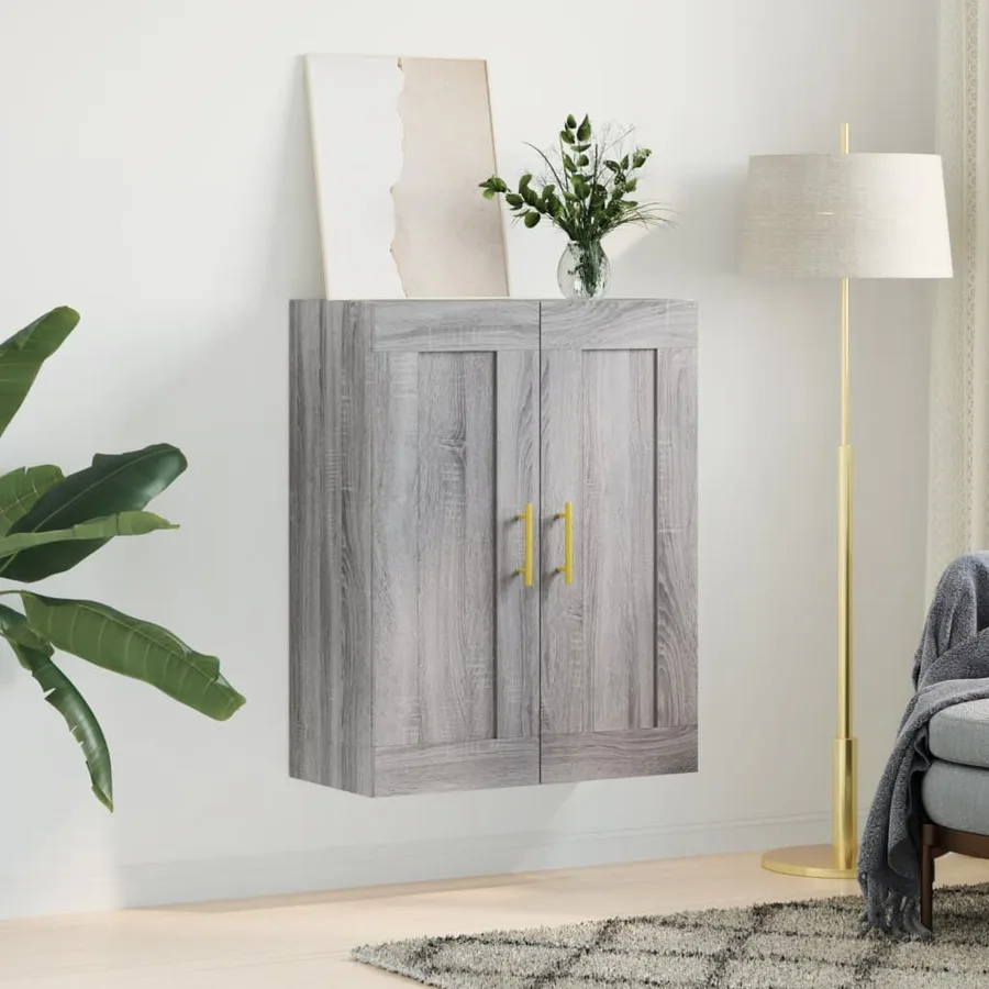 Armoire murale sonoma gris 69,5x34x90 cm bois d'ingénierie - 3