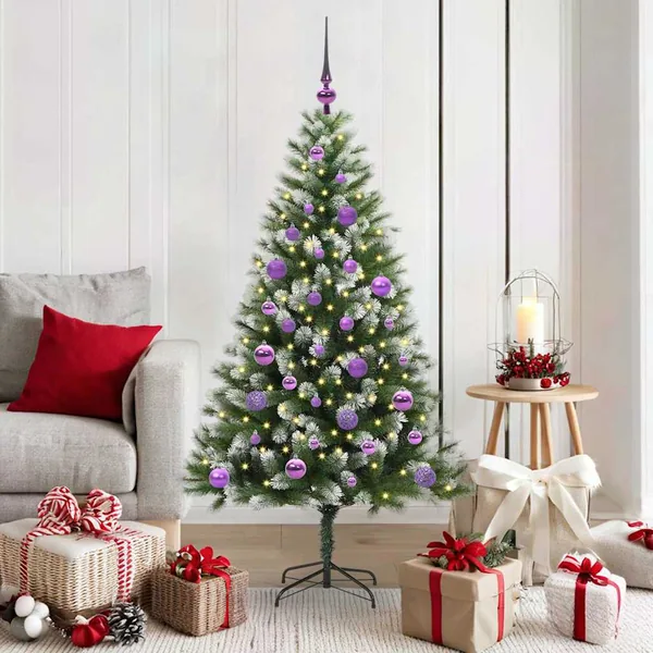 Sapin de Noël artificiel à charnière avec neige en flocons
