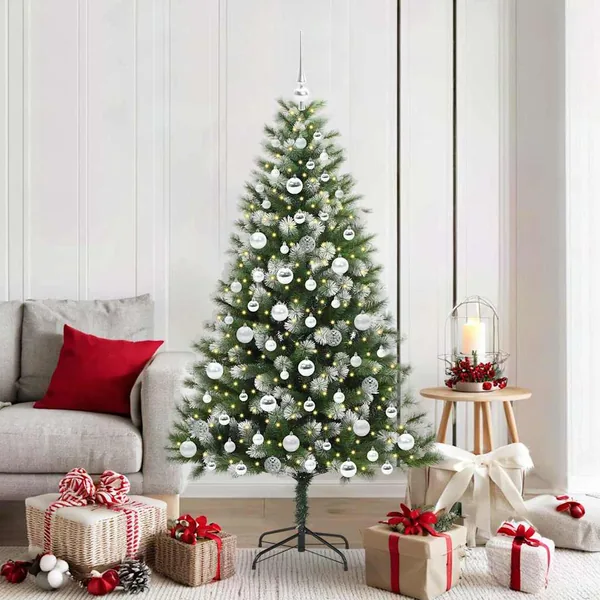 Sapin de Noël artificiel à charnière avec neige en flocons
