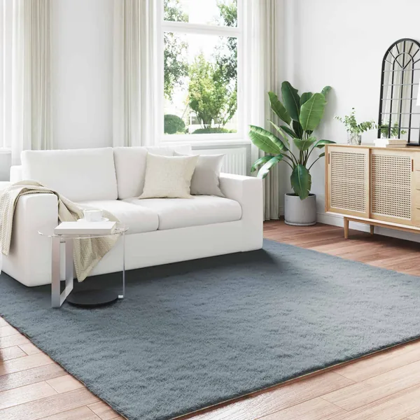 Tapis antidérapant en fausse de lapin OLITE Anthracite