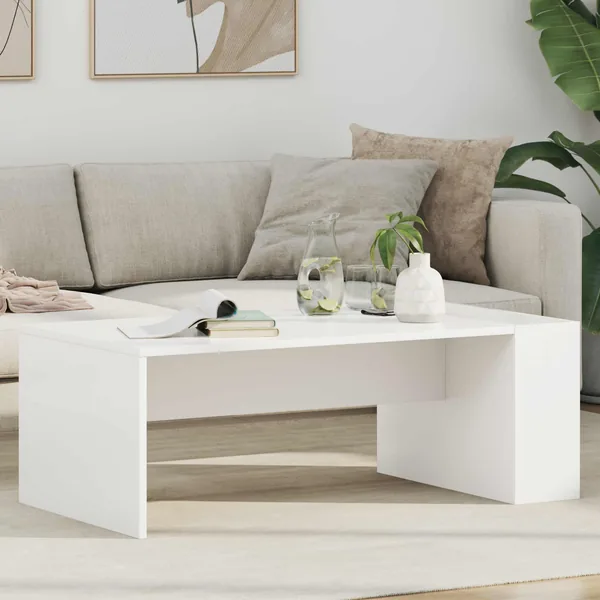 Table basse Blanc 95 x 50 x 34 cm Bois d'ingénierie