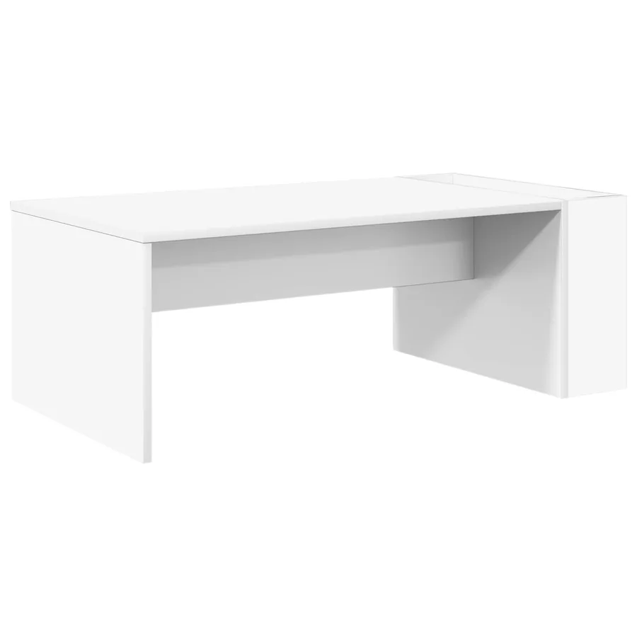 Table basse Blanc 95 x 50 x 34 cm Bois d'ingénierie - 2