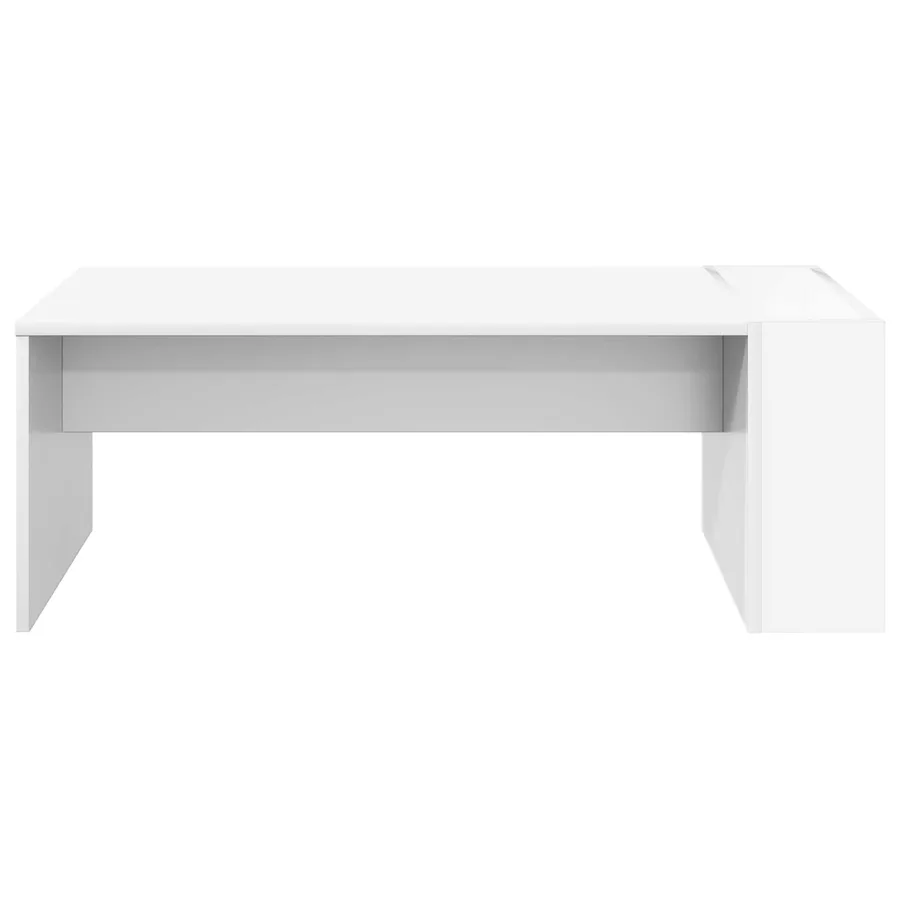 Table basse Blanc 95 x 50 x 34 cm Bois d'ingénierie - 5