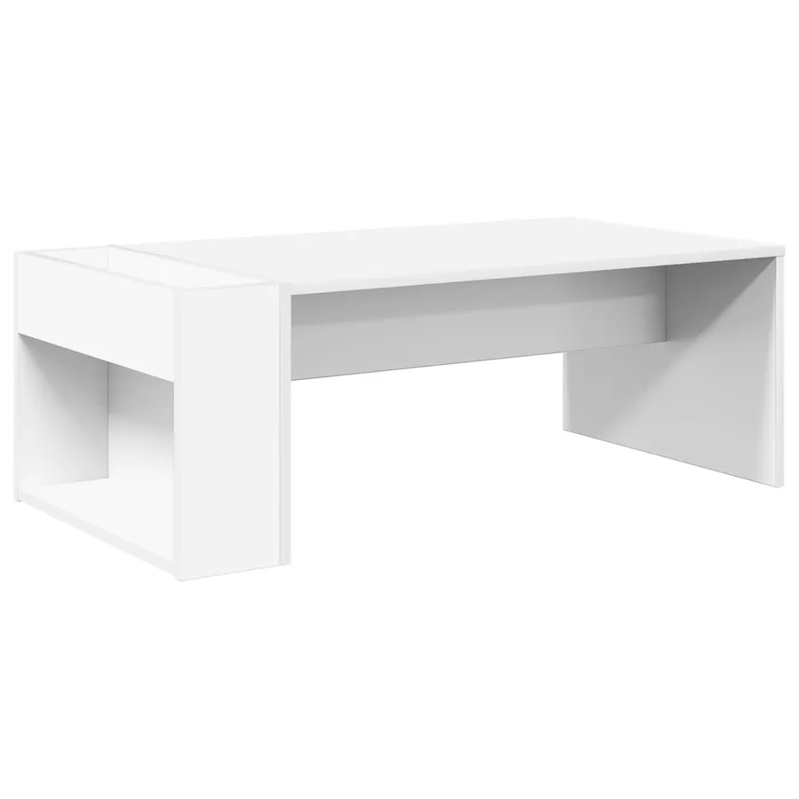 Table basse Blanc 95 x 50 x 34 cm Bois d'ingénierie - 7