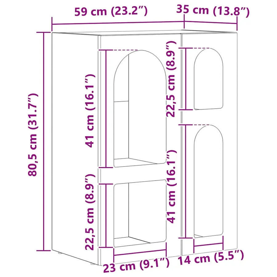 Buffet ELST Blanc 59 x 35 x 80,5 cm Bois d'ingénierie - 12