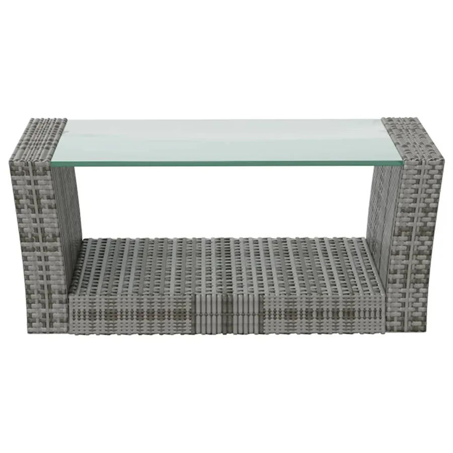 Salon de jardin 16 pcs avec coussins Résine tressée Gris - 8