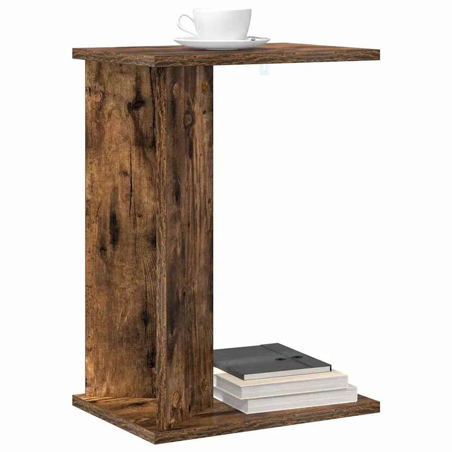 Table d'appoint Chêne fumé 35 x 25 x 50 cm Bois d'ingénierie - 3