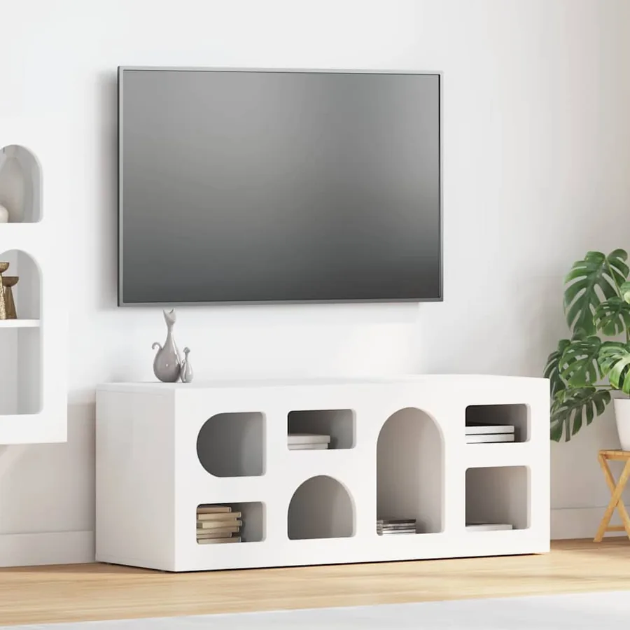 Meuble TV ELST 100 x 35 x 40 cm Blanc Bois d'ingénierie
