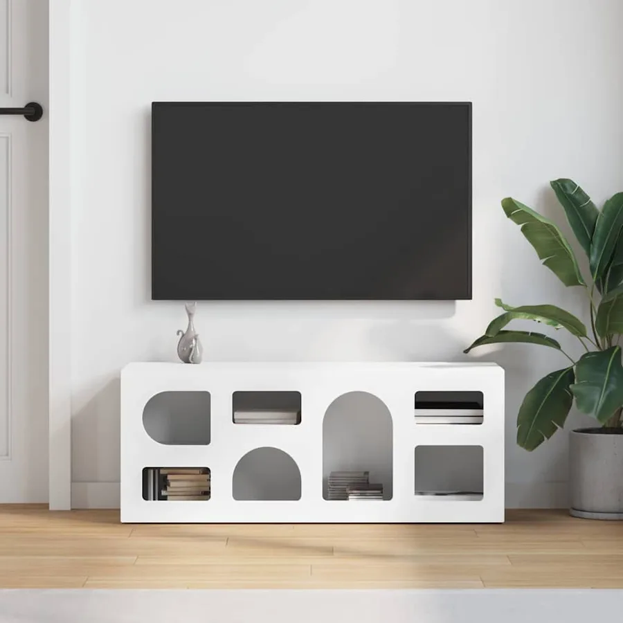 Meuble TV ELST 100 x 35 x 40 cm Blanc Bois d'ingénierie - 4