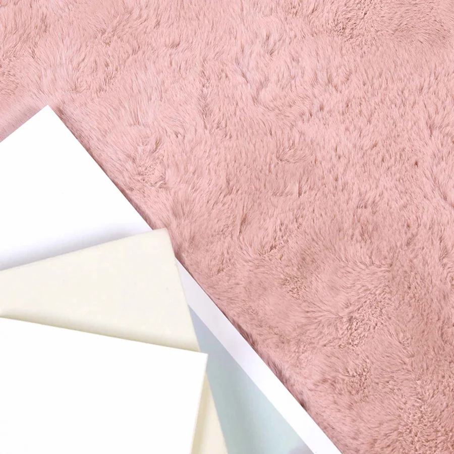 Tapis antidérapant en fausse de lapin OLITE Rose Ø 200 cm - 3