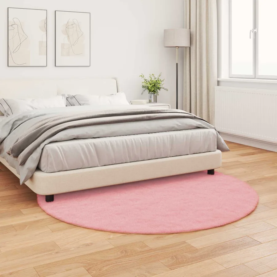 Tapis antidérapant en fausse de lapin OLITE Rose Ø 200 cm - 4