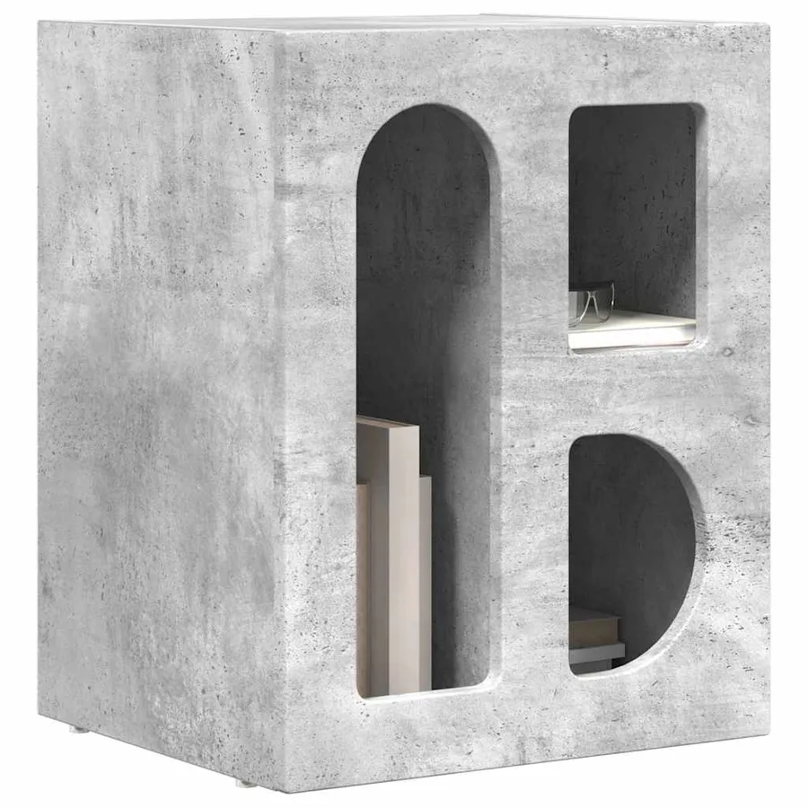 Table de chevet ELST 2 pc Gris béton 40 x 35 x 50 cm - 3