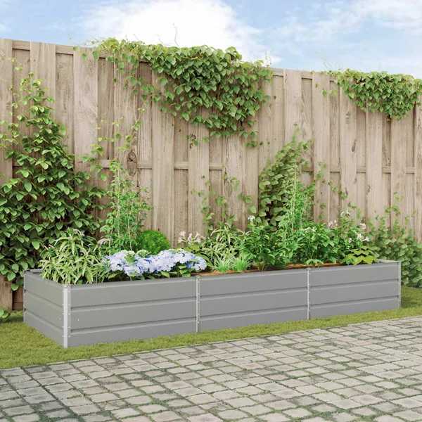 Jardinière Gris clair 290 x 100 x 45 cm Acier galvanisé