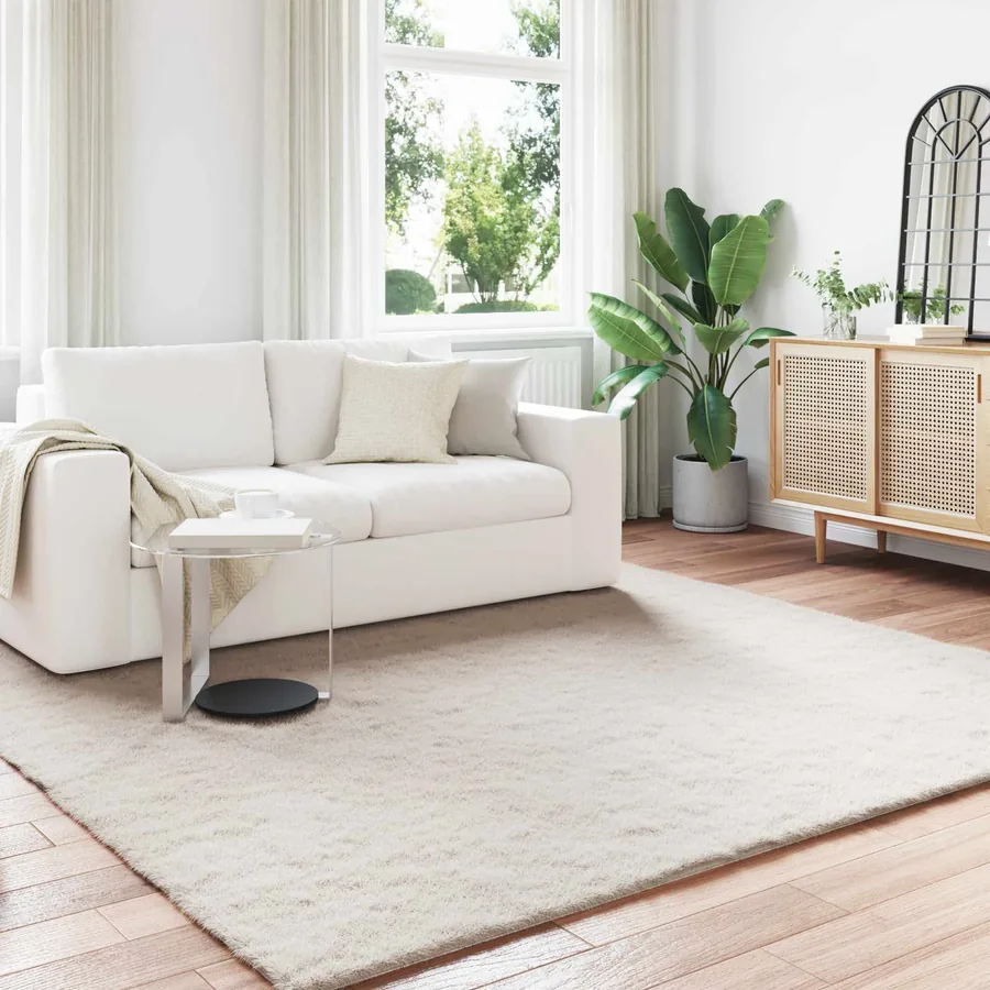 Tapis antidérapant en fausse de lapin OLITE Beige 240 x 240 cm