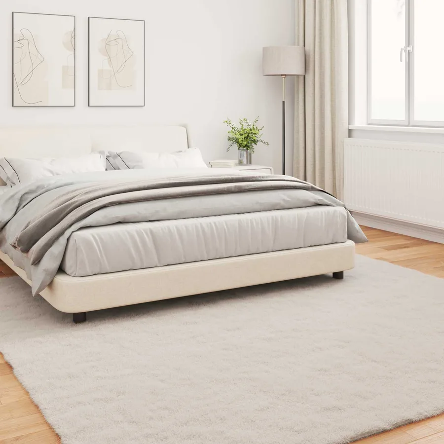Tapis antidérapant en fausse de lapin OLITE Beige 240 x 240 cm - 4