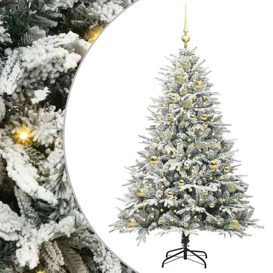 Arbre de Noël artificiel pré-éclairé avec ensemble de boules - 2
