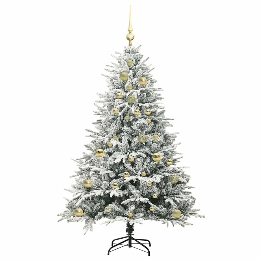 Arbre de Noël artificiel pré-éclairé avec ensemble de boules - 4