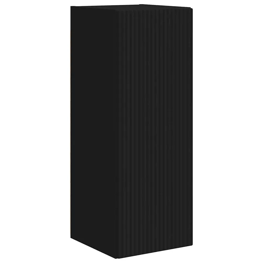 Meuble TV mural 2 pcs Noir 30 x 31 x 80 cm Bois d'ingénierie - 5