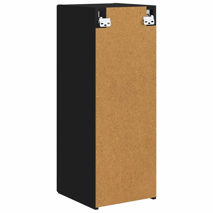 Meuble TV mural 2 pcs Noir 30 x 31 x 80 cm Bois d'ingénierie - 9