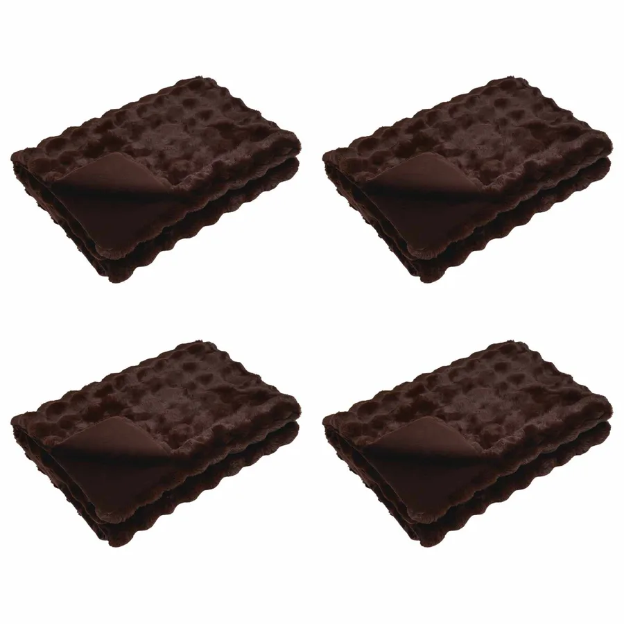 Couverture antidérapante en fausse de lapin Olite 4 pcs Camel - 2
