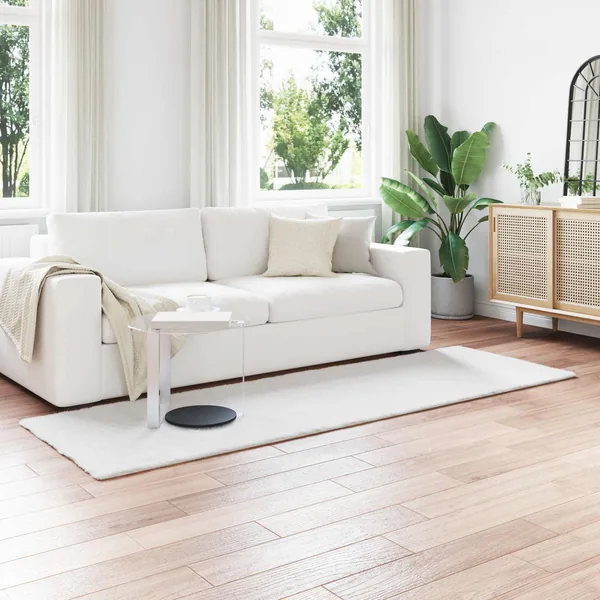 Tapis antidérapant en fausse de lapin OLITE Blanc 80 x 250 cm