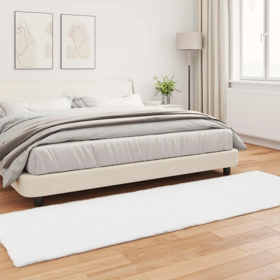 Tapis antidérapant en fausse de lapin OLITE Blanc 80 x 250 cm - 4