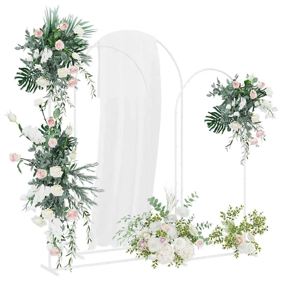 Arche de mariage 3 pcs Blanc Acier - 3