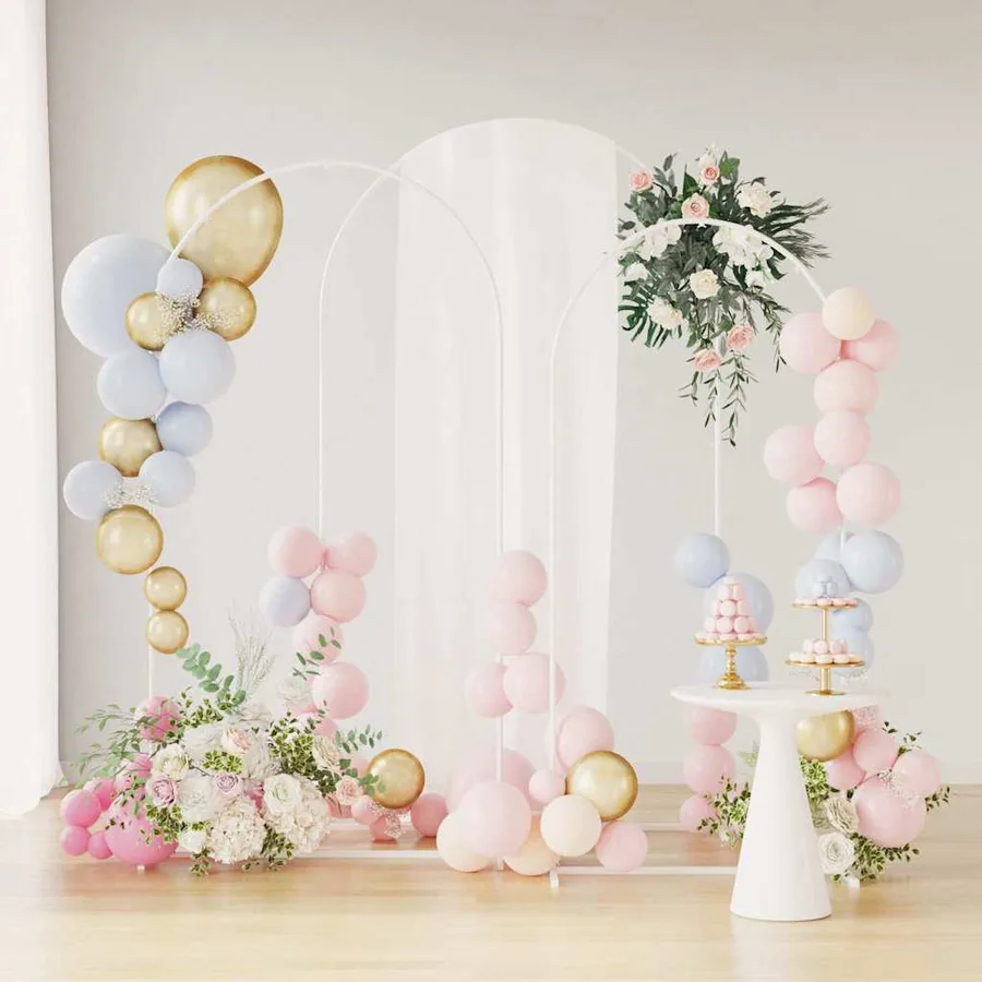 Arche de mariage 3 pcs Blanc Acier - 4