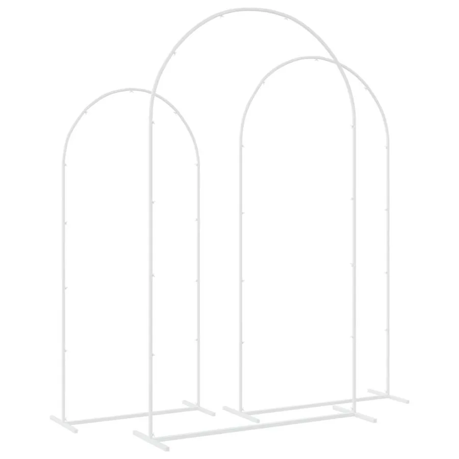 Arche de mariage 3 pcs Blanc Acier - 7