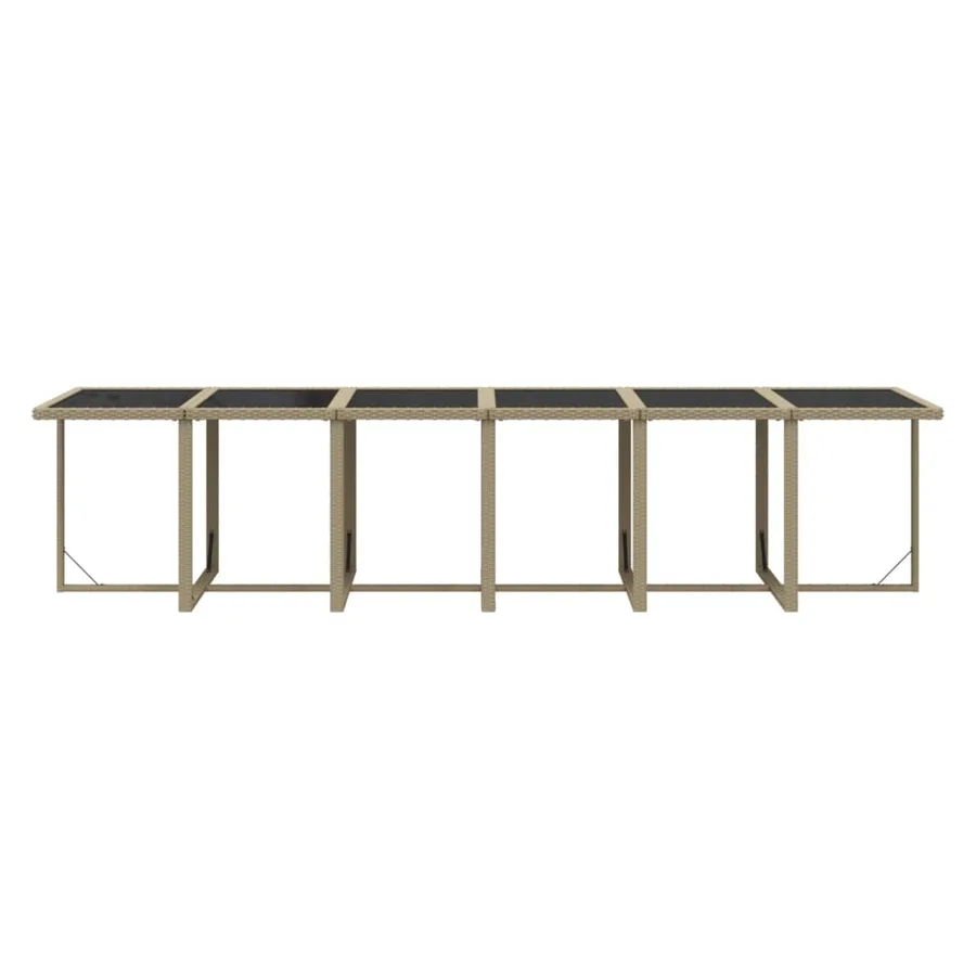 Ensemble à manger de jardin coussins 13pcs Résine tressée Beige - 8