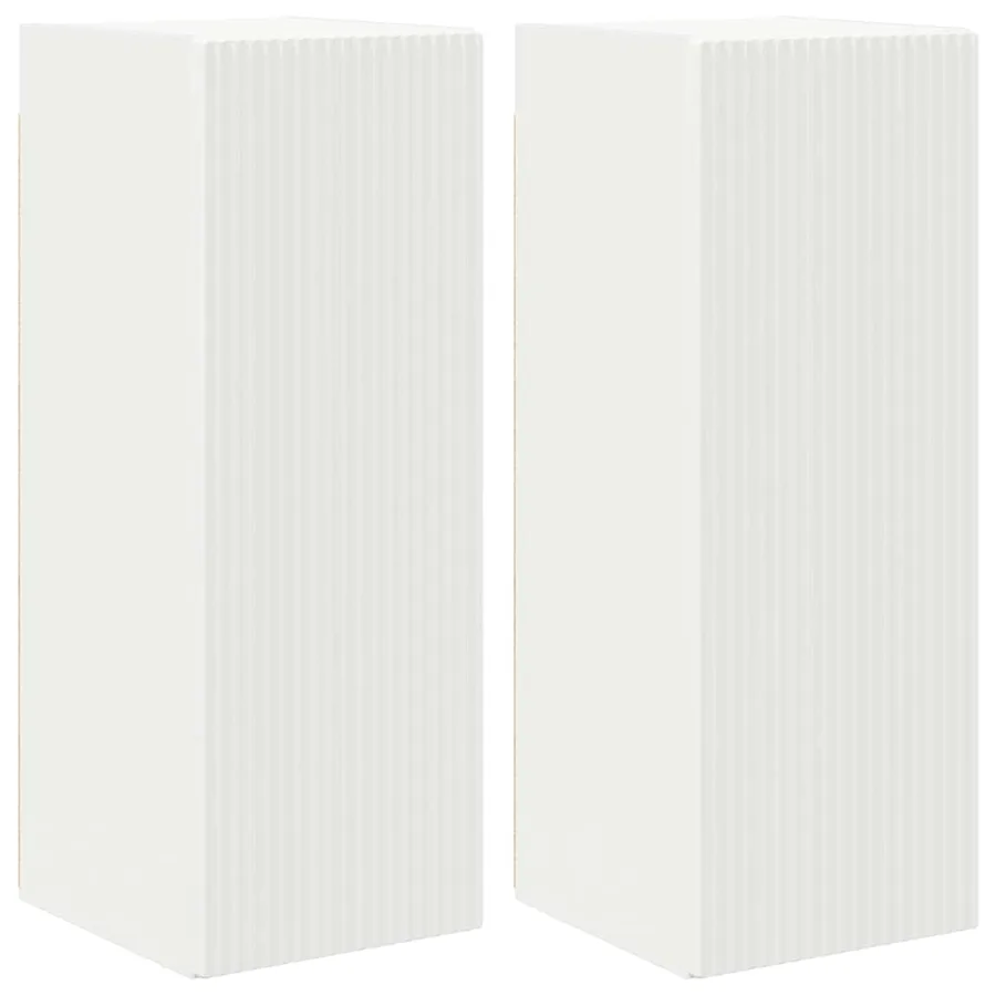 Meuble TV mural 2 pcs Blanc 30 x 31 x 80 cm Bois d'ingénierie - 2