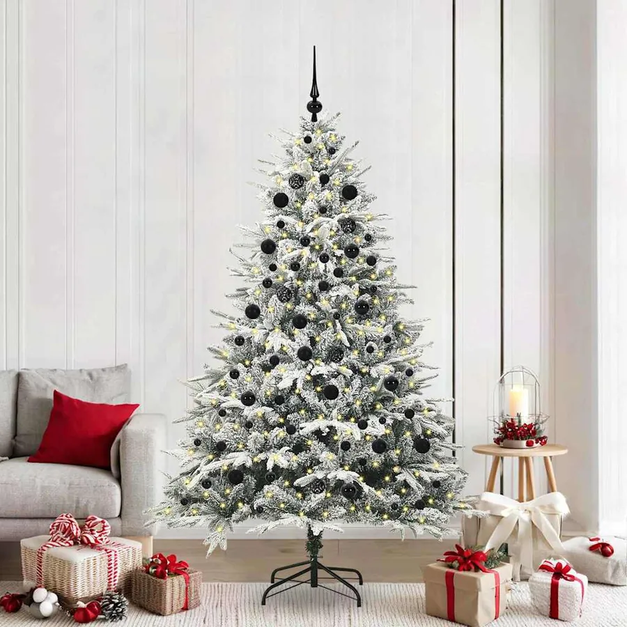 Arbre de Noël artificiel pré-éclairé avec ensemble de boules