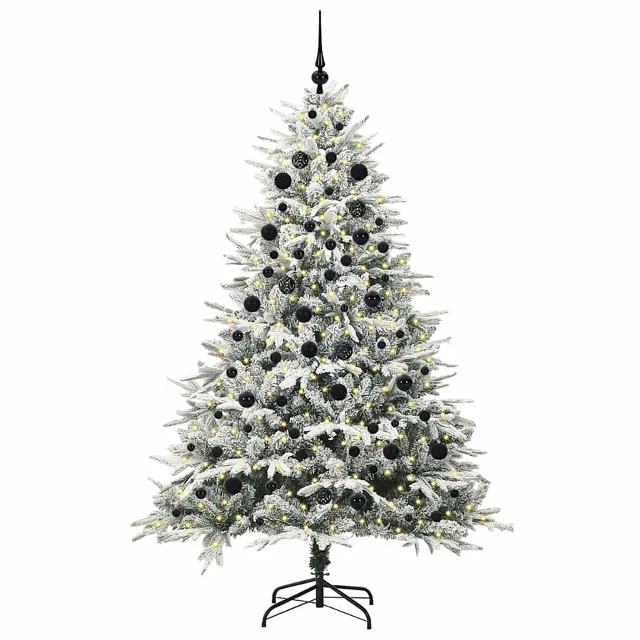 Arbre de Noël artificiel pré-éclairé avec ensemble de boules - 3
