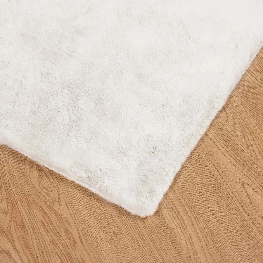 Tapis antidérapant en fausse de lapin OLITE Crème 140 x 200 cm - 7