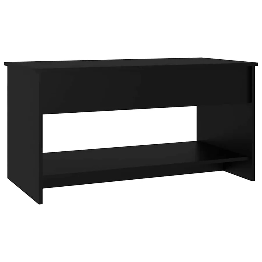 Table basse noir 102x50x52,5 cm bois d'ingénierie - 5