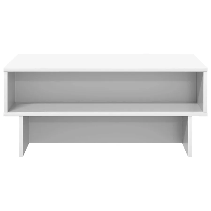 Table basse Blanc 80 x 46 x 35 cm Bois d'ingénierie - 5