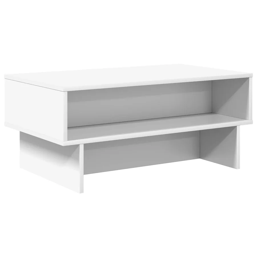 Table basse Blanc 80 x 46 x 35 cm Bois d'ingénierie - 7