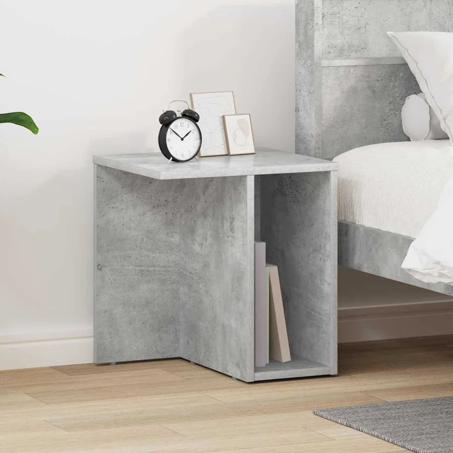 Table d'appoint Gris béton 37 x 32 x 40 cm Bois d'ingénierie