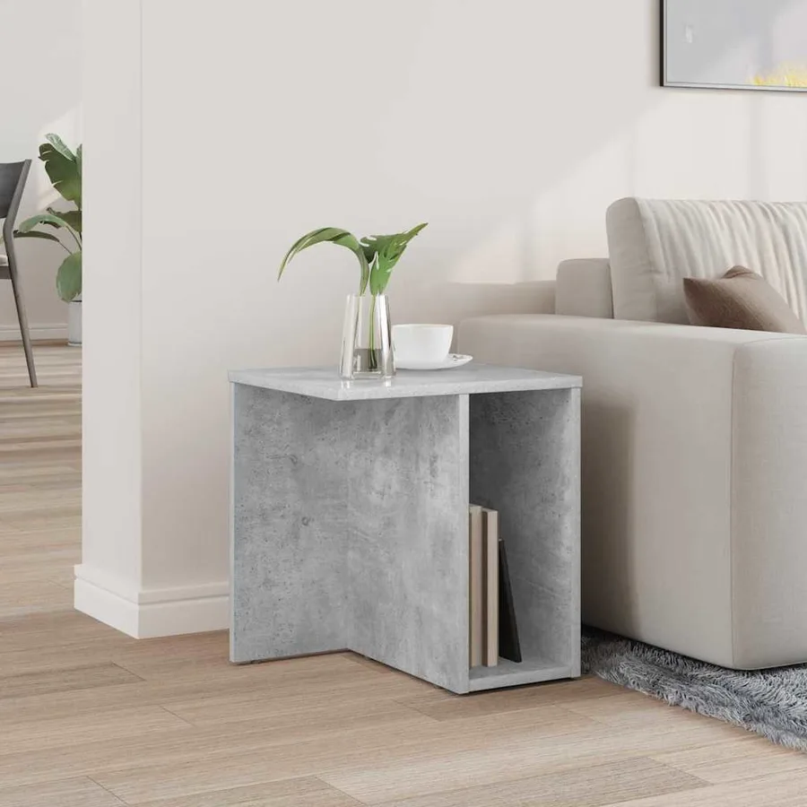 Table d'appoint Gris béton 37 x 32 x 40 cm Bois d'ingénierie - 4