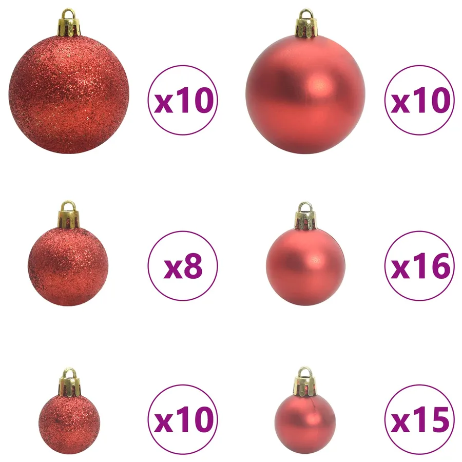 Arbre de Noël artificiel pré-éclairé avec ensemble de boules - 10