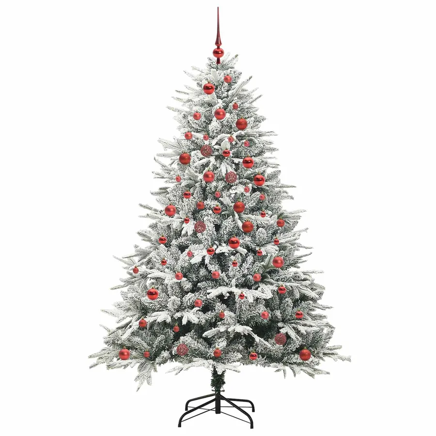 Arbre de Noël artificiel pré-éclairé avec ensemble de boules - 4