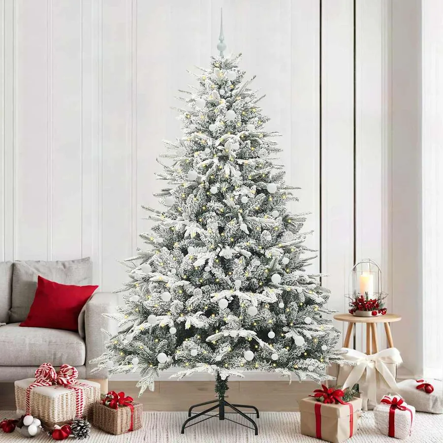 Arbre de Noël artificiel pré-éclairé avec ensemble de boules