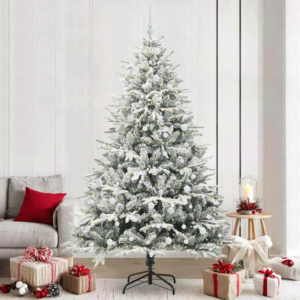 Arbre de Noël artificiel pré-éclairé avec ensemble de boules