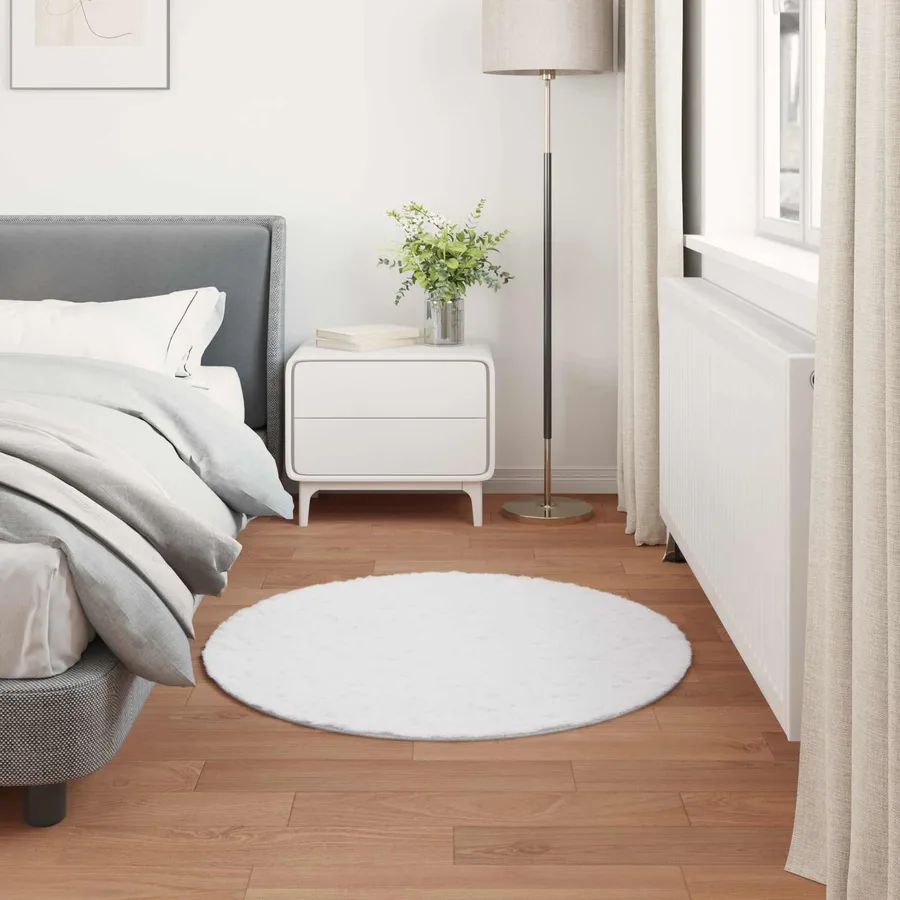 Tapis antidérapant en fausse de lapin OLITE Blanc Ø 120 cm - 4